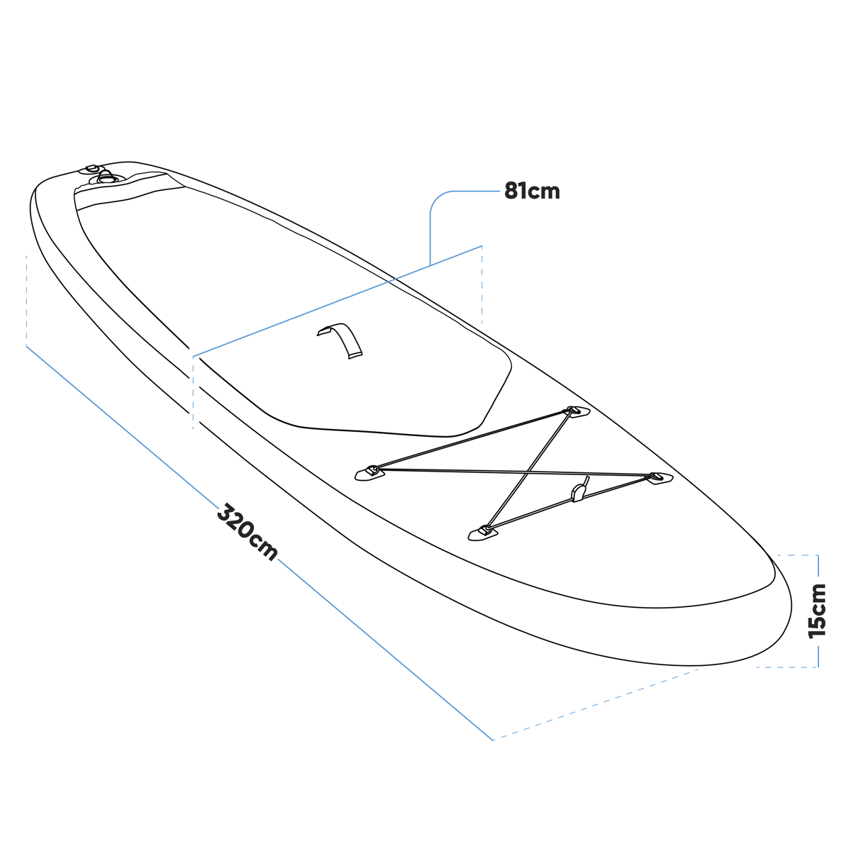 Inflatable Stand-Up Paddle Board 10'6" - Light Blue/White DL152