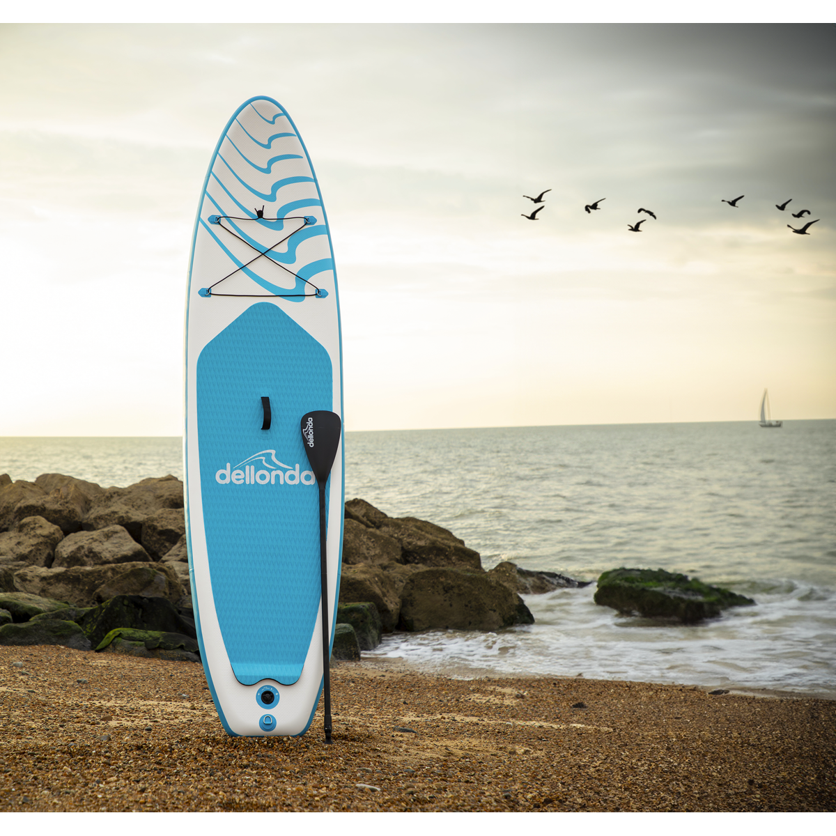 Inflatable Stand-Up Paddle Board 10'6" - Light Blue/White DL152