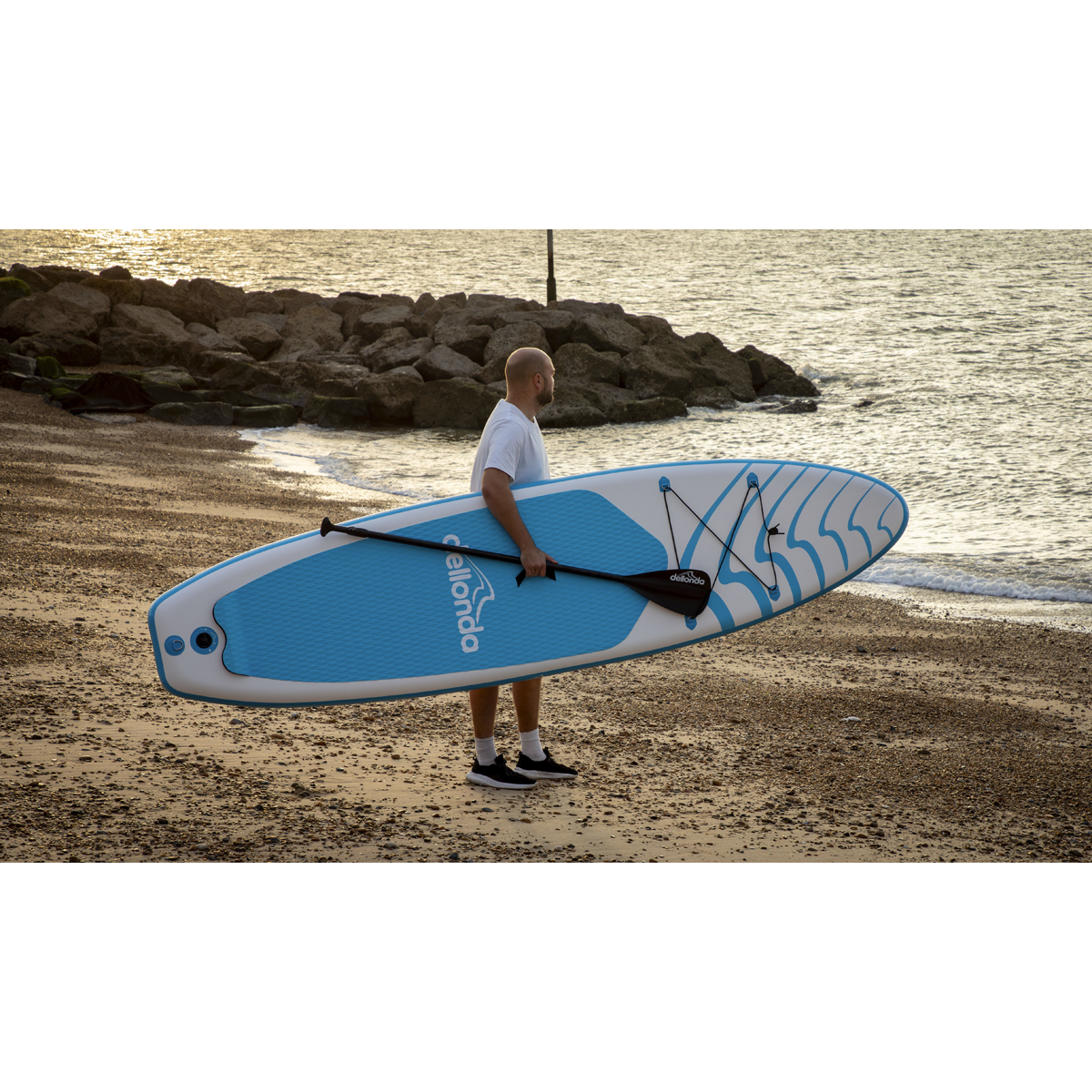 Inflatable Stand-Up Paddle Board 10'6" - Light Blue/White DL152