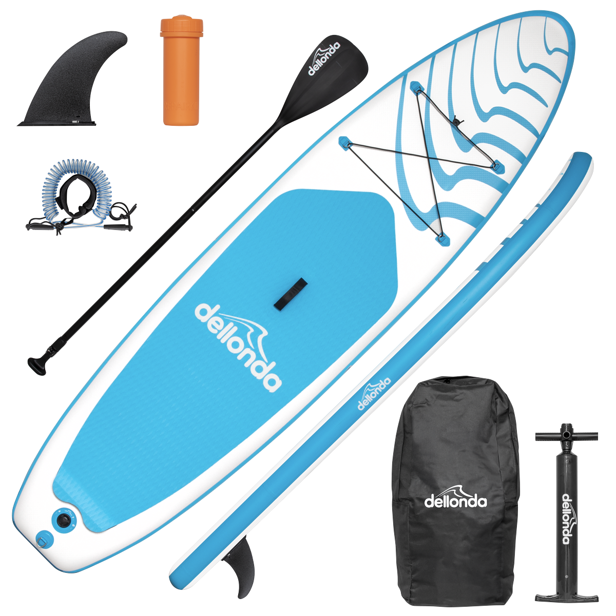 Inflatable Stand-Up Paddle Board 10'6" - Light Blue/White DL152