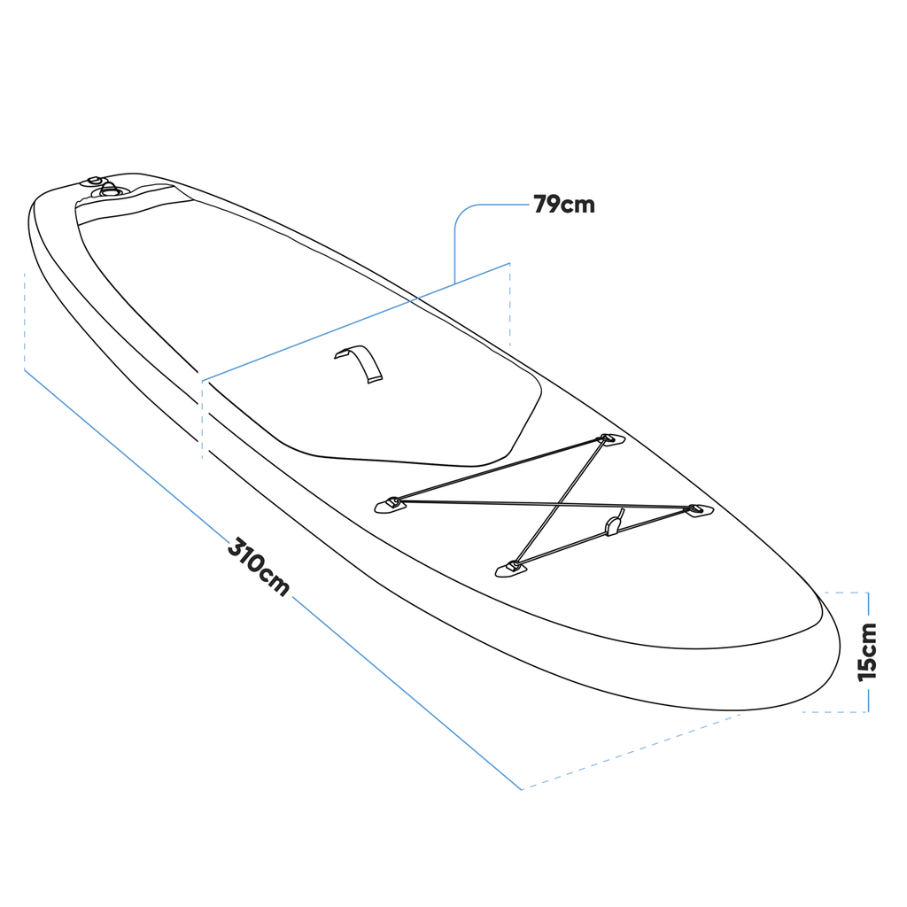 Inflatable Stand-Up Paddle Board 10'2" - Dark Blue DL153