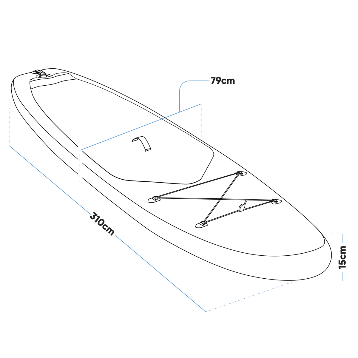 Inflatable Stand-Up Paddle Board 10'2" - Dark Blue DL153