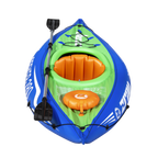 Inflatable One-Person Kayak/Canoe Set with Pump, Carry Bag & Aluminium Oar - Blue/Green DL154