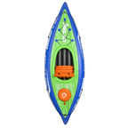 Inflatable One-Person Kayak/Canoe Set with Pump, Carry Bag & Aluminium Oar - Blue/Green DL154