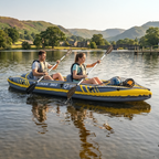 Inflatable 2-Person Kayak/Canoe Set with Pump, Carry Bag & 2 Oars - Blue/Yellow/White DL155