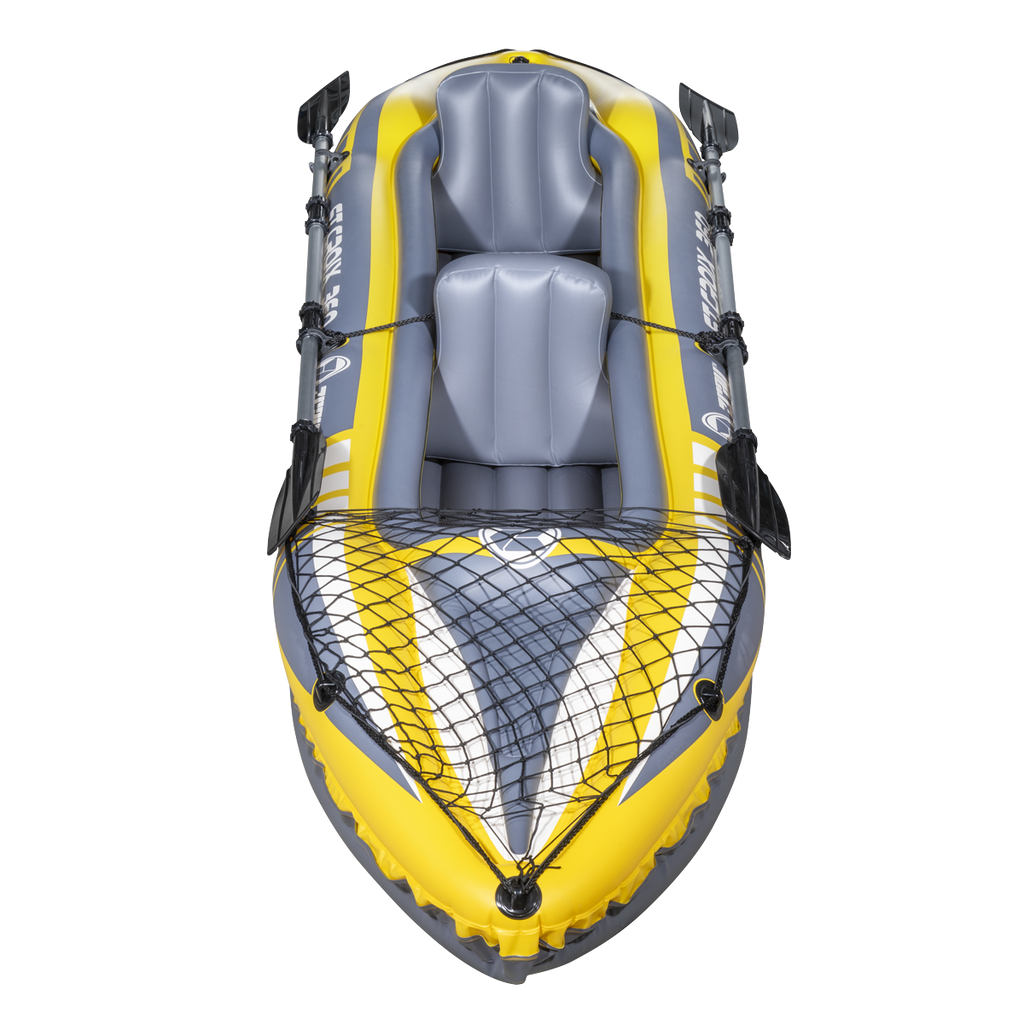 Inflatable 2-Person Kayak/Canoe Set with Pump, Carry Bag & 2 Oars - Blue/Yellow/White DL155