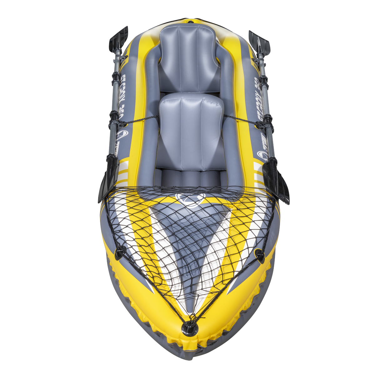 Inflatable 2-Person Kayak/Canoe Set with Pump, Carry Bag & 2 Oars - Blue/Yellow/White DL155