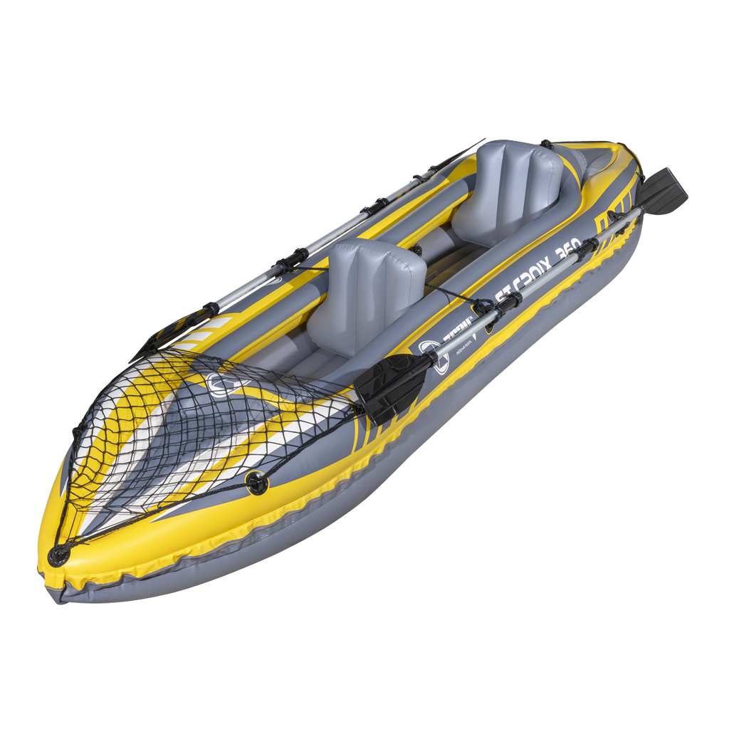 Inflatable 2-Person Kayak/Canoe Set with Pump, Carry Bag & 2 Oars - Blue/Yellow/White DL155