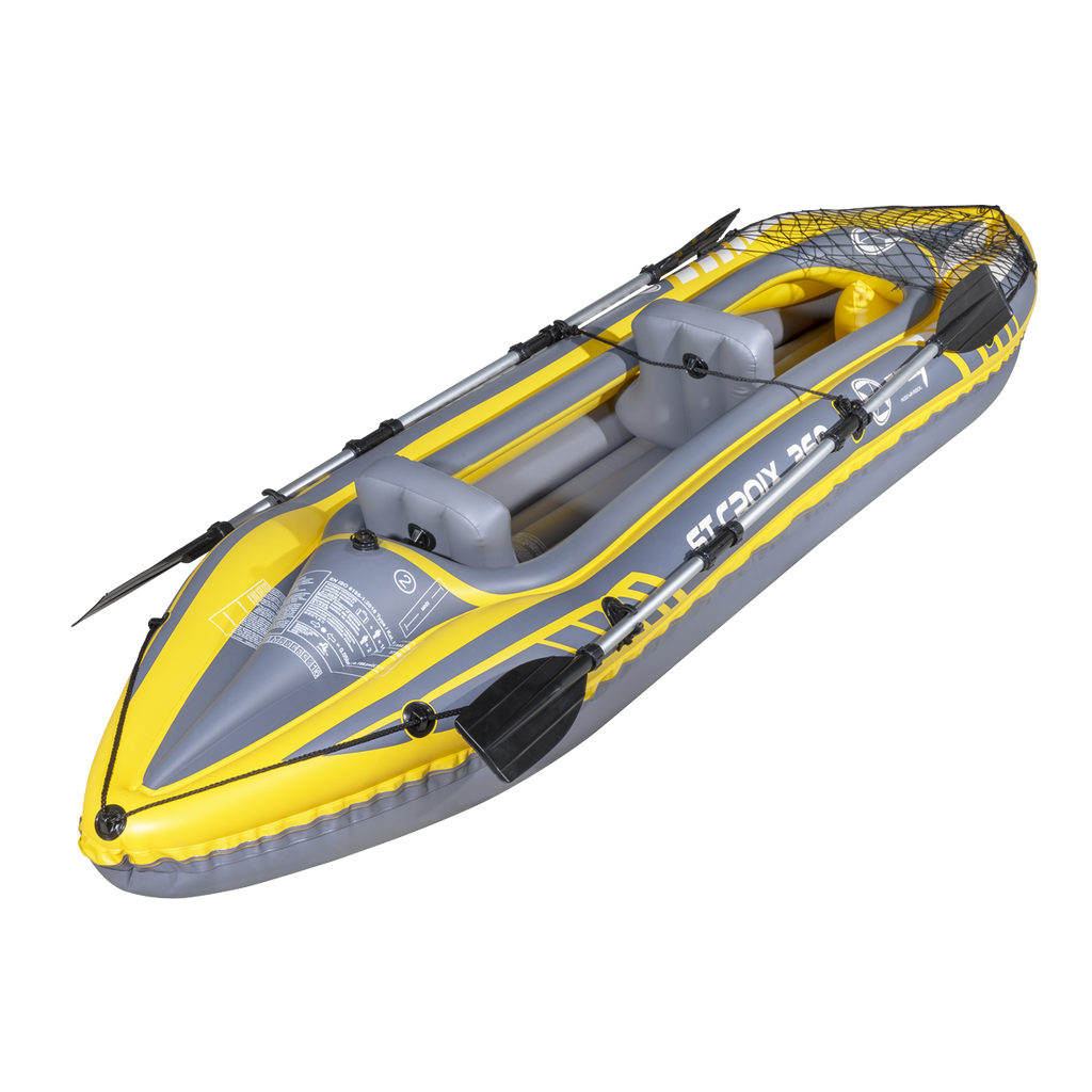 Inflatable 2-Person Kayak/Canoe Set with Pump, Carry Bag & 2 Oars - Blue/Yellow/White DL155