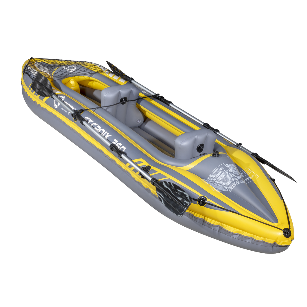 Inflatable 2-Person Kayak/Canoe Set with Pump, Carry Bag & 2 Oars - Blue/Yellow/White DL155