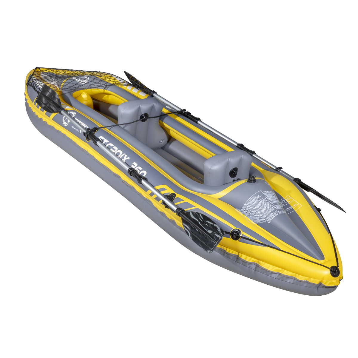 Inflatable 2-Person Kayak/Canoe Set with Pump, Carry Bag & 2 Oars - Blue/Yellow/White DL155