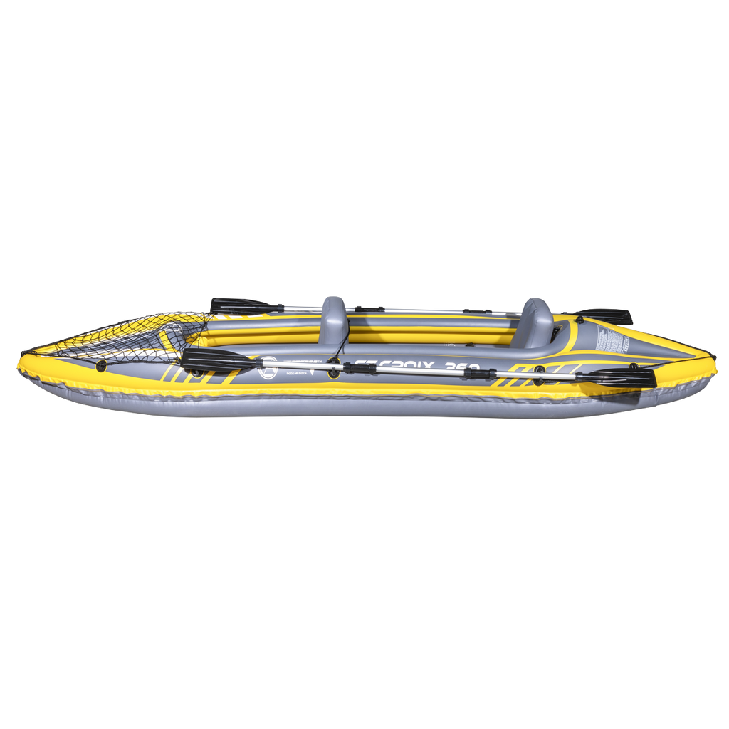 Inflatable 2-Person Kayak/Canoe Set with Pump, Carry Bag & 2 Oars - Blue/Yellow/White DL155