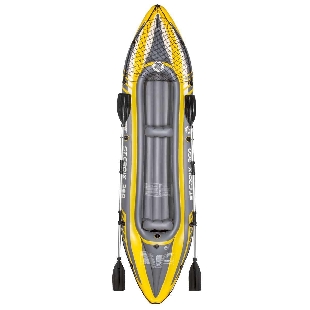 Inflatable 2-Person Kayak/Canoe Set with Pump, Carry Bag & 2 Oars - Blue/Yellow/White DL155