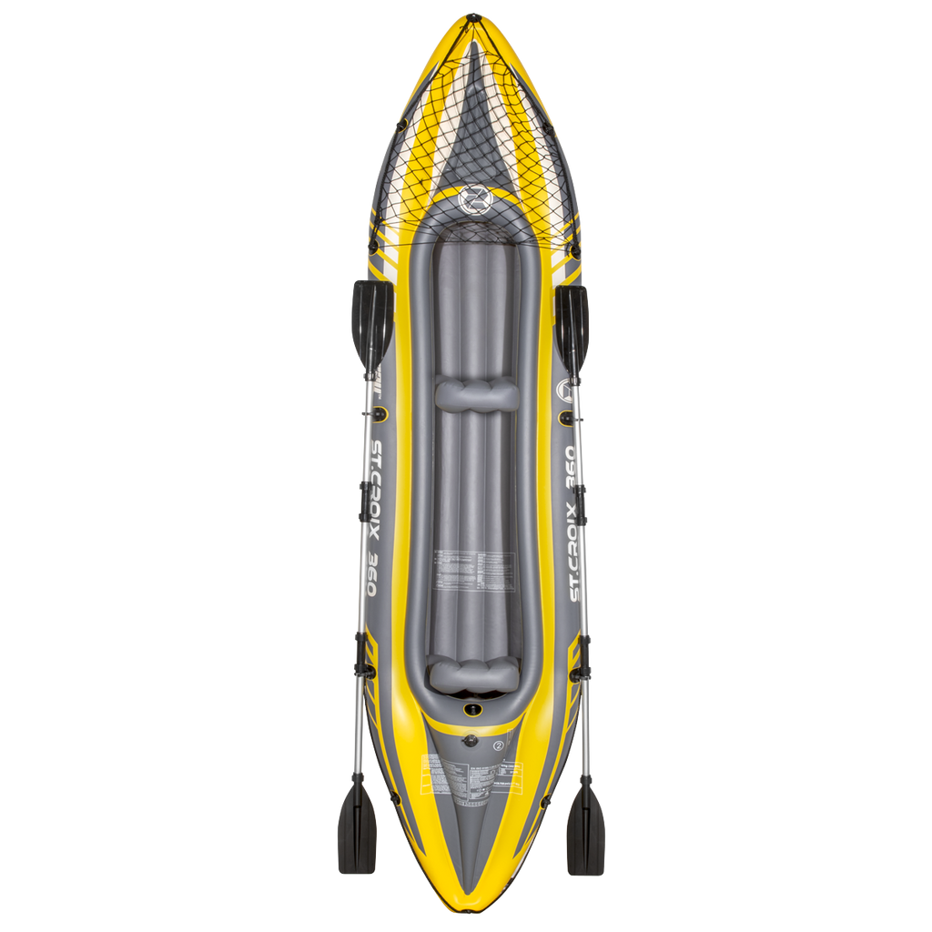 Inflatable 2-Person Kayak/Canoe Set with Pump, Carry Bag & 2 Oars - Blue/Yellow/White DL155