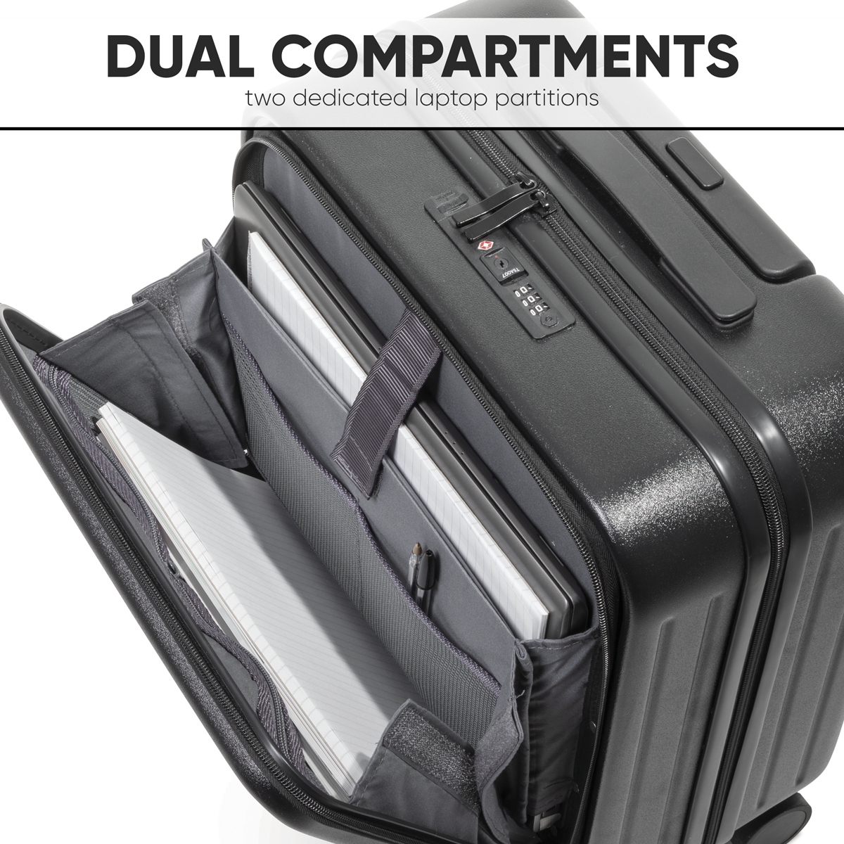 Cabin Size Luggage with Laptop Compartments & Dual TSA Lock 18" DL156