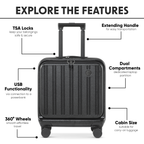 Cabin Size Luggage with Laptop Compartments & Dual TSA Lock 18" DL156