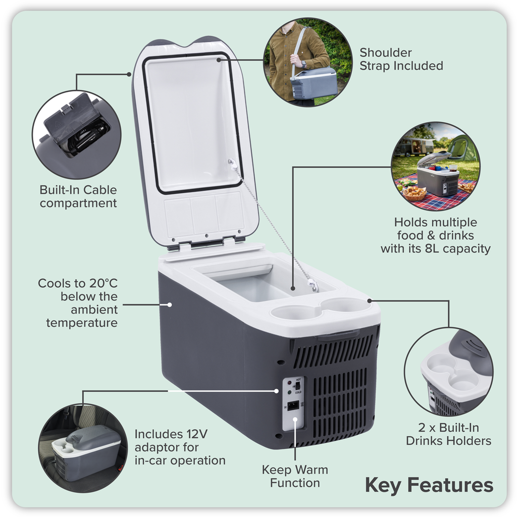8L Portable Cool Box 12V DL166