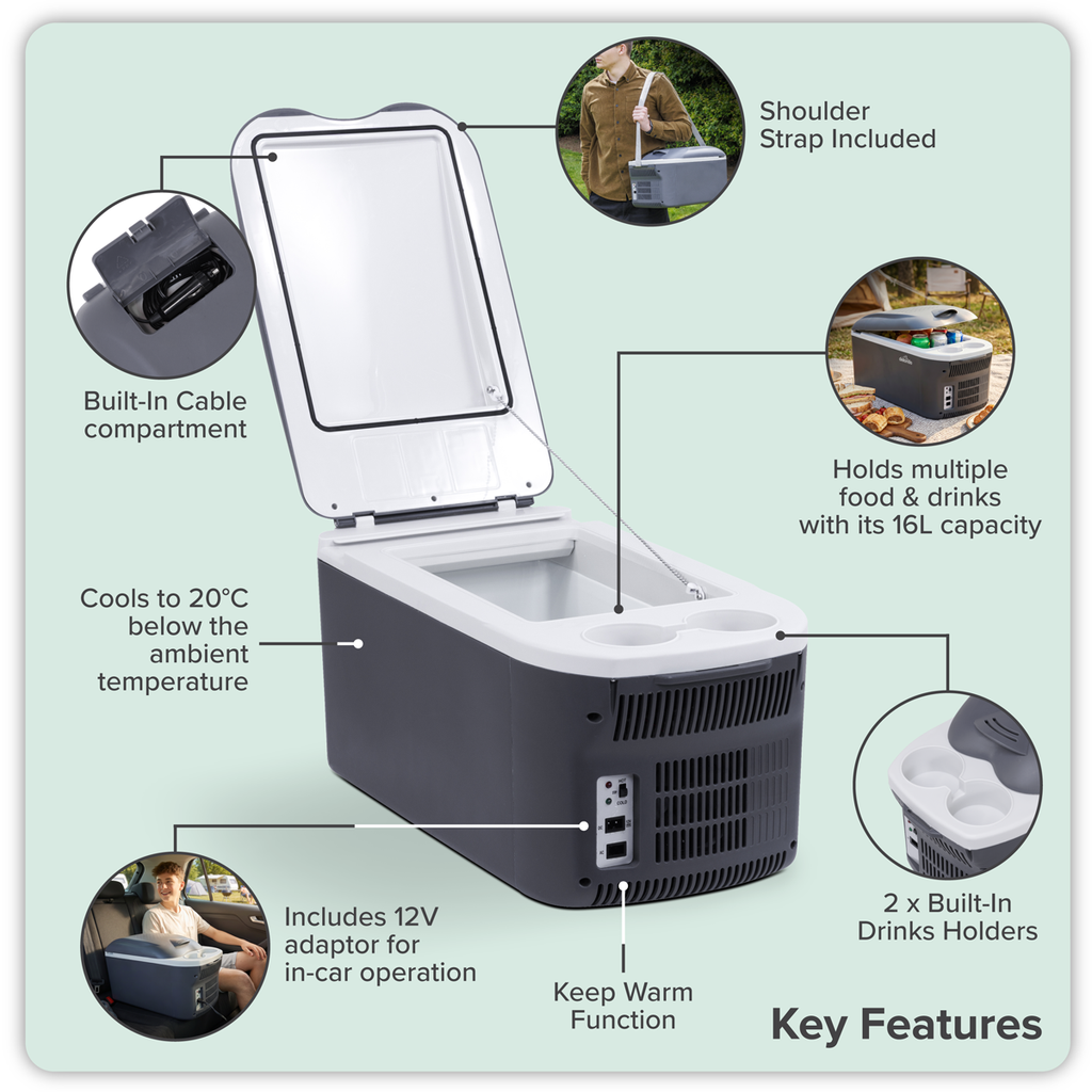 16L Portable Cool Box 12V/230V DL167