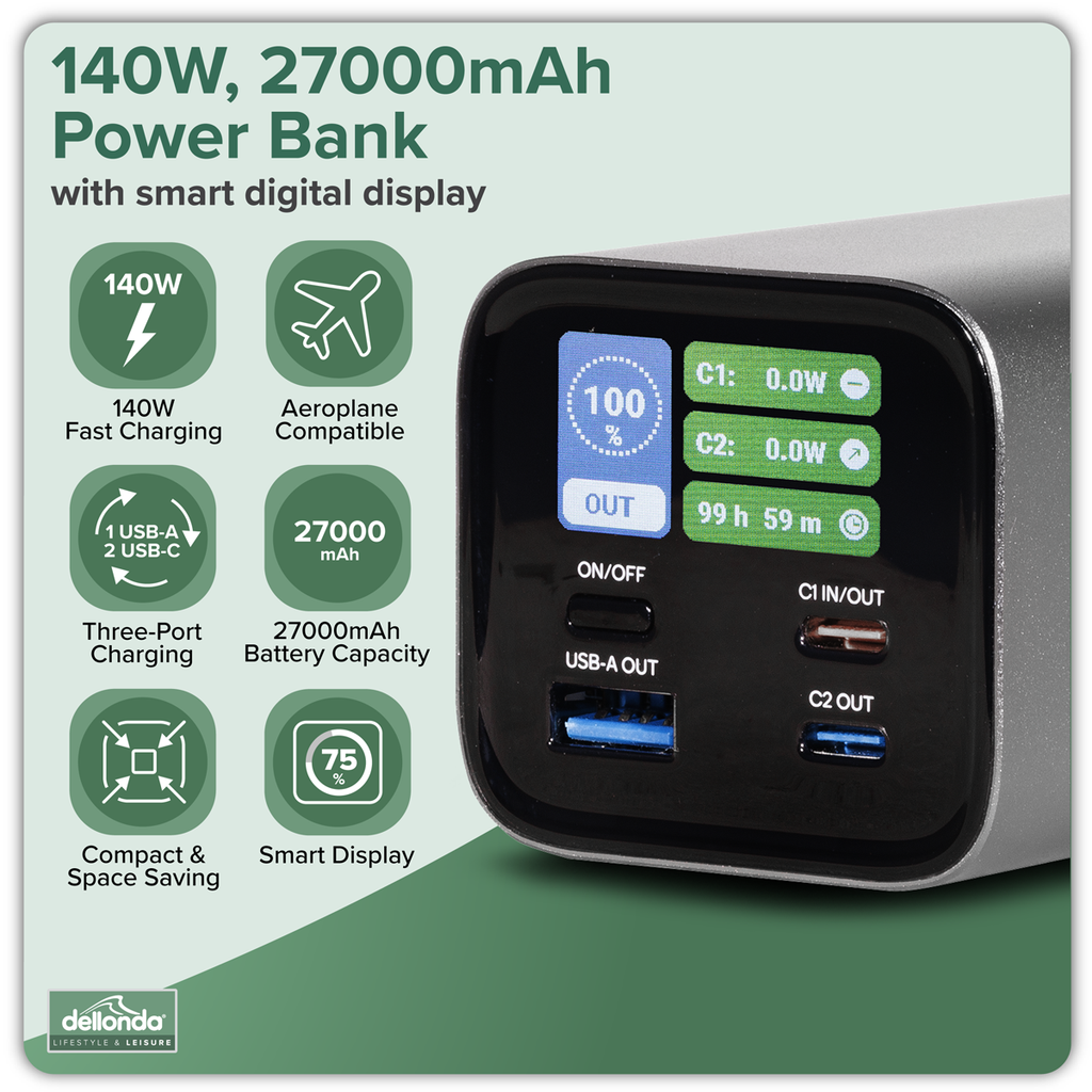 Portable Power Bank 140W 27000mAh DL168