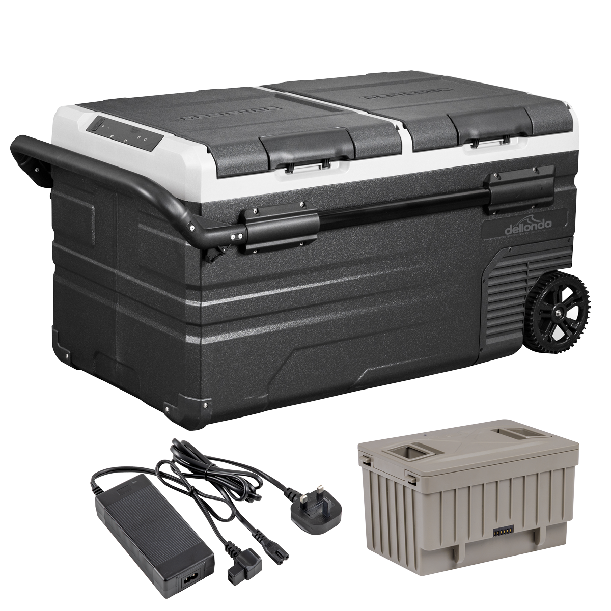 Portable Fridge Freezer/Cool Box 75L with 11.1V Portable Battery & AC/DC 230V Adaptor DL172