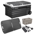 Portable Fridge Freezer/Cool Box 75L with 11.1V Portable Battery, AC/DC 230V Adaptor & 110W Solar Panel DL174