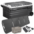 Portable Fridge Freezer/Cool Box 95L with 11.1V Portable Battery, AC/DC 230V Adaptor & 220W Solar Panel DL177