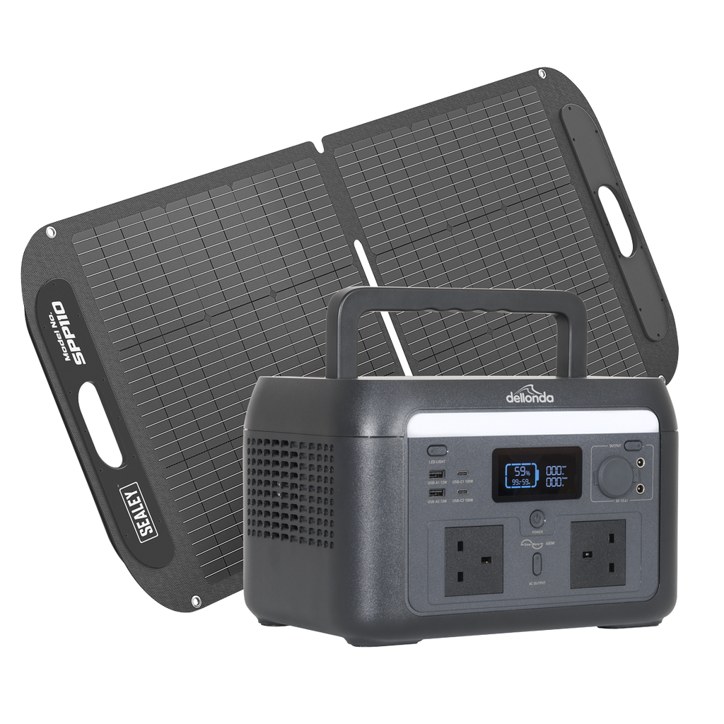 Portable Power Station 600W & ETFE Foldable Solar Panel 110W DL179
