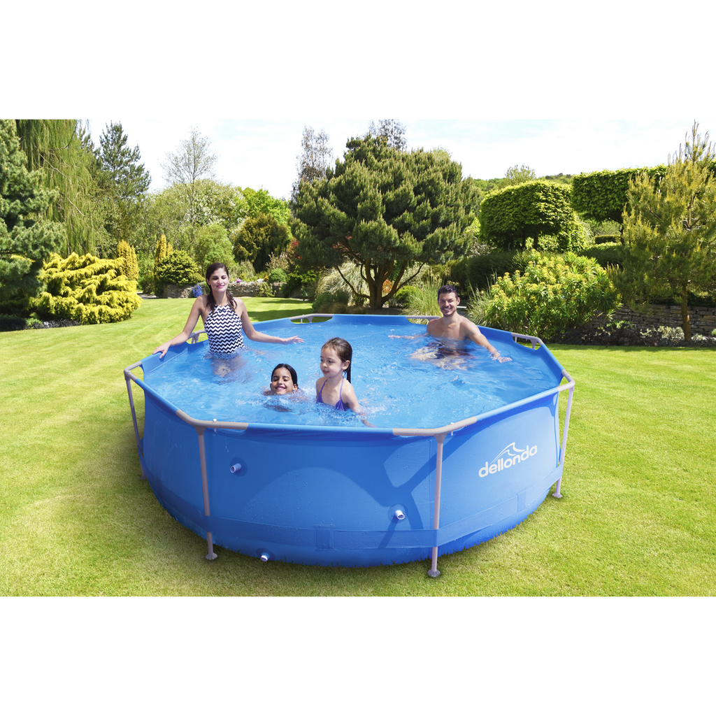 Steel Frame Round Swimming Pool & Filter Pump 10ft - Blue DL19