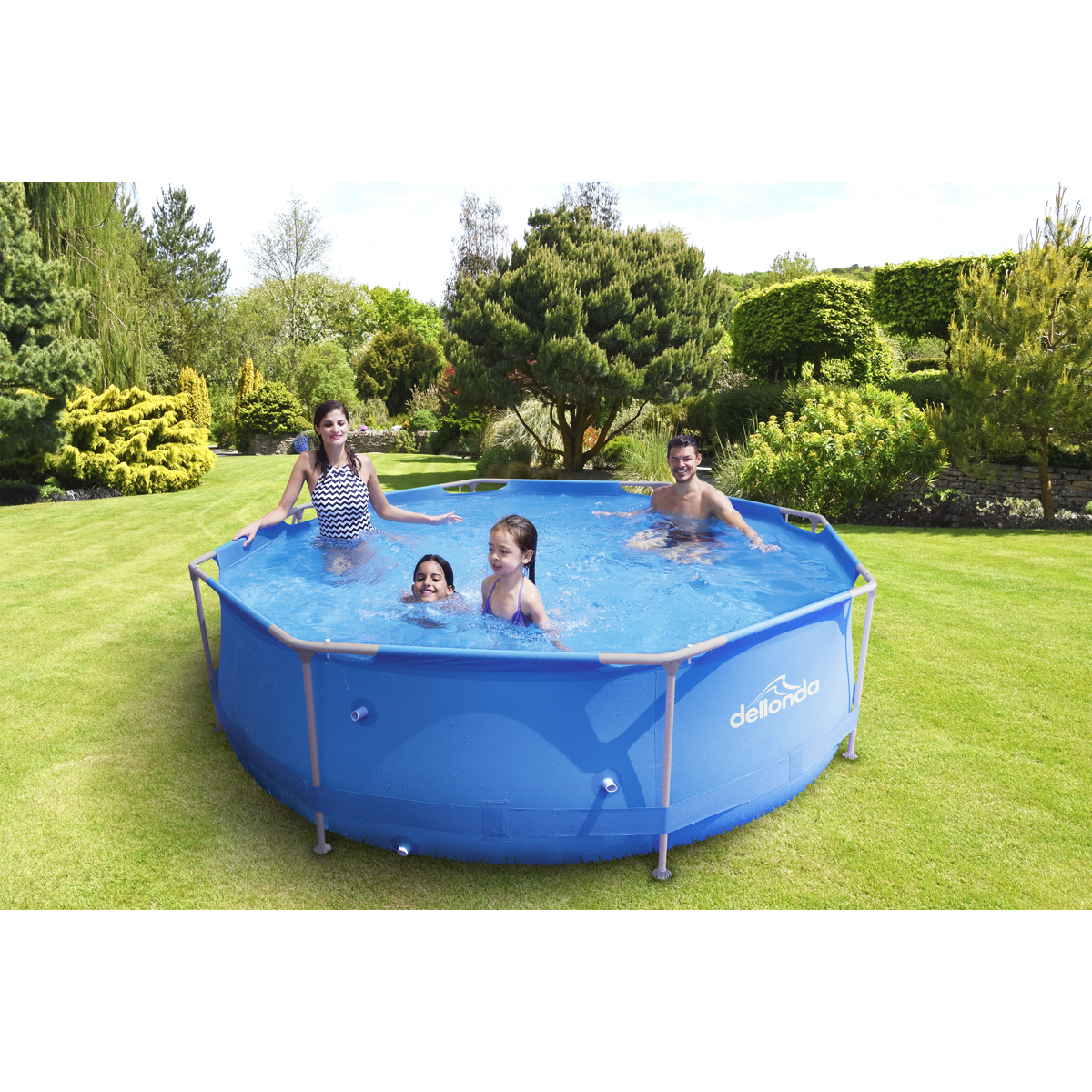 Steel Frame Round Swimming Pool & Filter Pump 10ft - Blue DL19