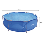Steel Frame Round Swimming Pool & Filter Pump 10ft - Blue DL19