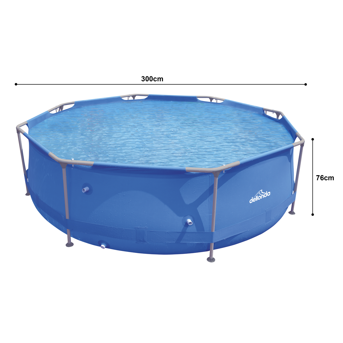 Steel Frame Round Swimming Pool & Filter Pump 10ft - Blue DL19