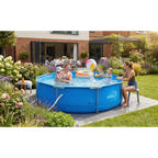Steel Frame Round Swimming Pool & Filter Pump 10ft - Blue DL19