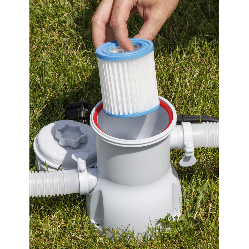 Steel Frame Round Swimming Pool & Filter Pump 10ft - Blue DL19