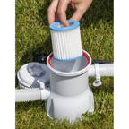 Steel Frame Round Swimming Pool & Filter Pump 10ft - Blue DL19