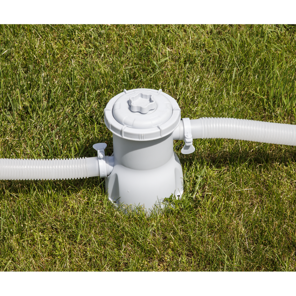 Steel Frame Round Swimming Pool with Filter Pump 12ft - Blue DL20