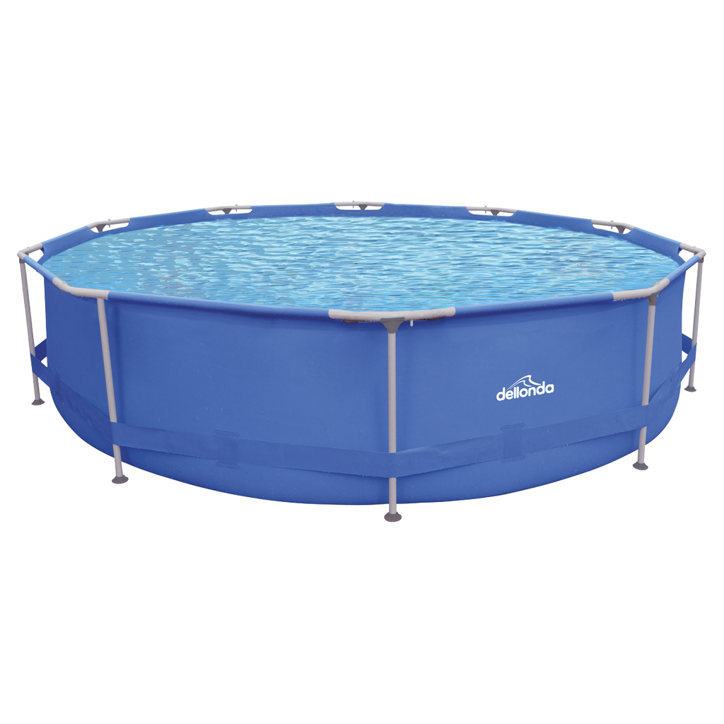 Steel Frame Round Swimming Pool with Filter Pump 12ft - Blue DL20