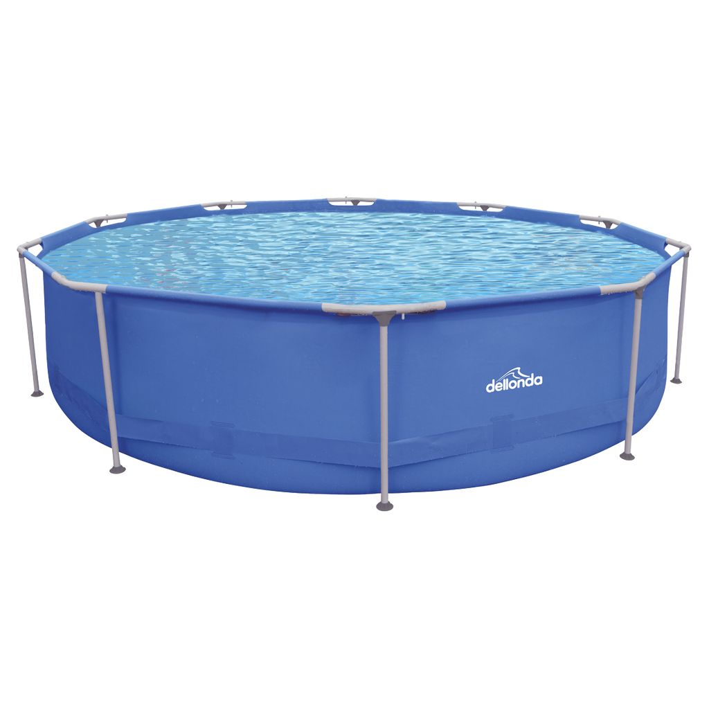 Steel Frame Round Swimming Pool with Filter Pump 12ft - Blue DL20