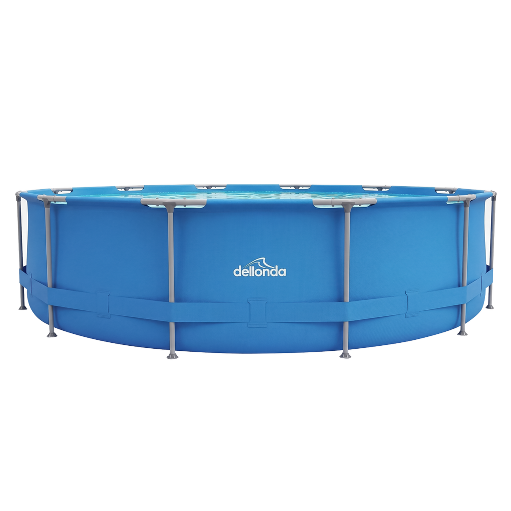 Steel Frame Round Swimming Pool with Filter Pump 12ft - Blue DL20