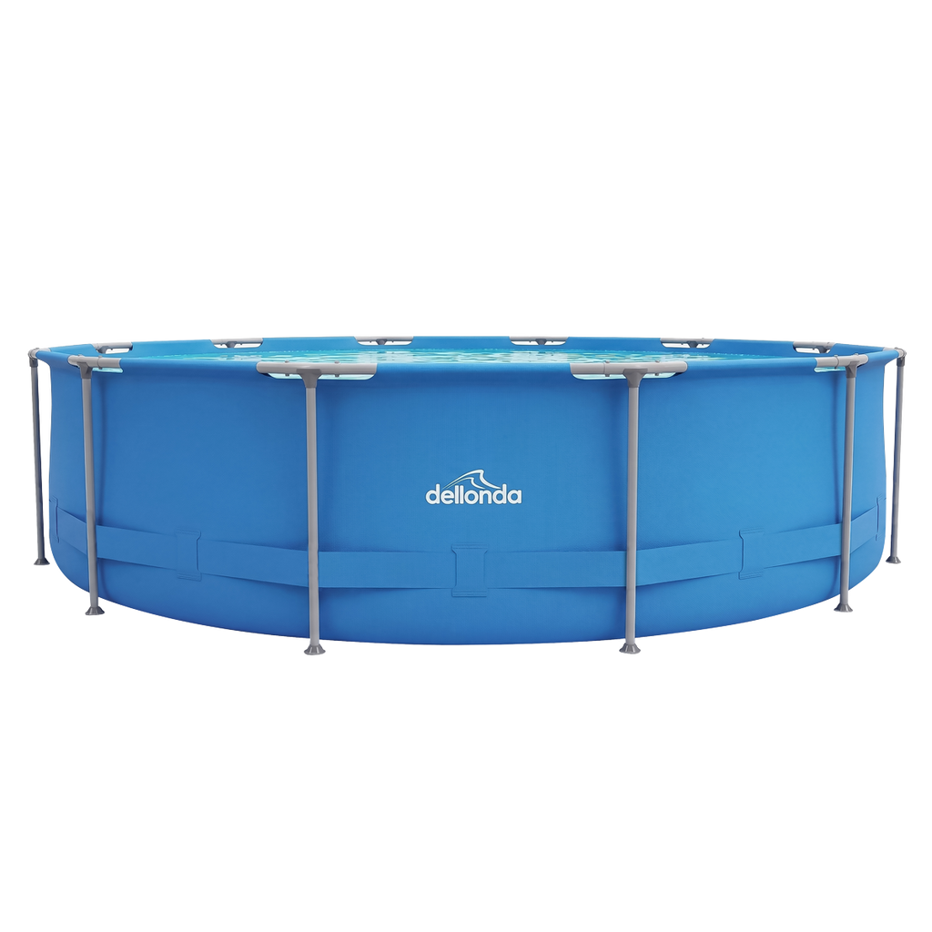 Steel Frame Round Swimming Pool with Filter Pump 12ft - Blue DL20