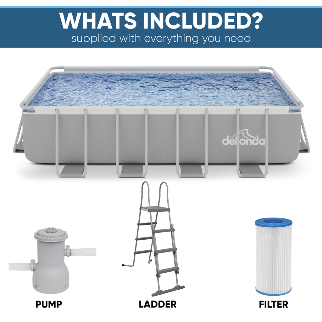Deluxe Steel Frame Swimming Pool with Filter Pump 18ft DL22