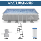 Deluxe Steel Frame Swimming Pool with Filter Pump 18ft DL22