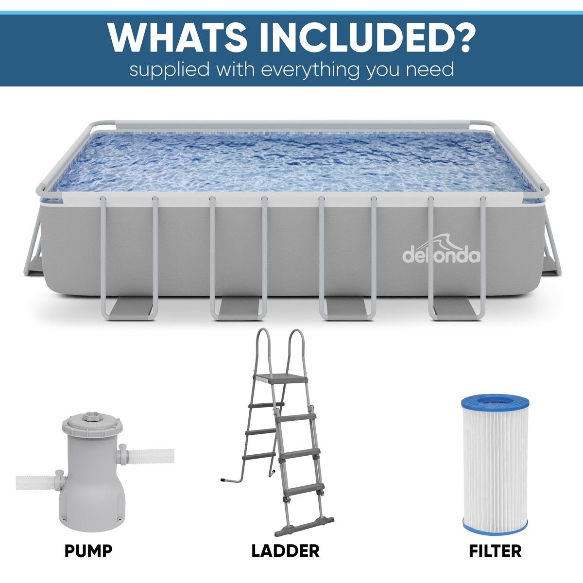 Deluxe Steel Frame Swimming Pool with Filter Pump 18ft DL22