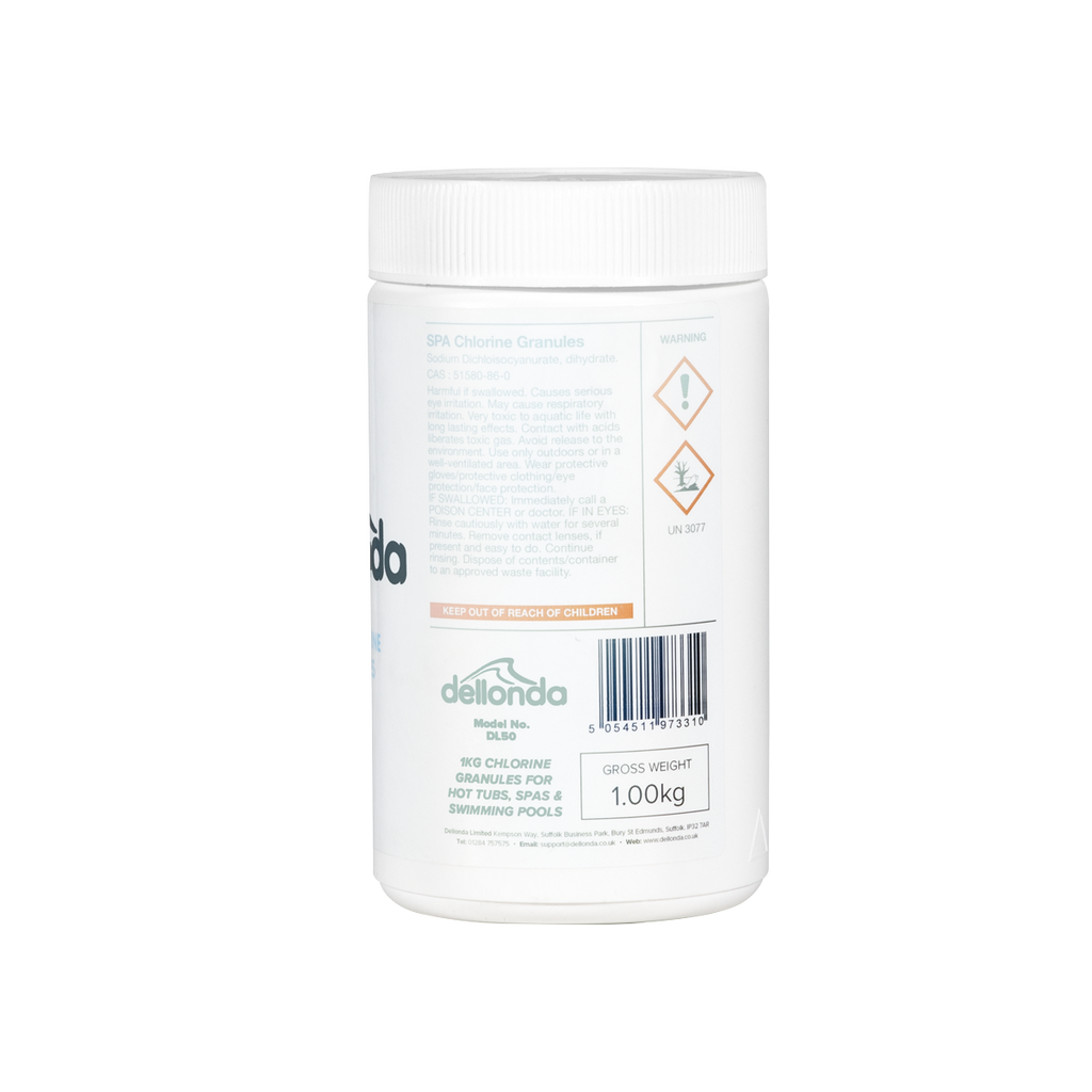 Chlorine Granules for Hot Tubs/Spas & Swimming Pools 1kg DL50