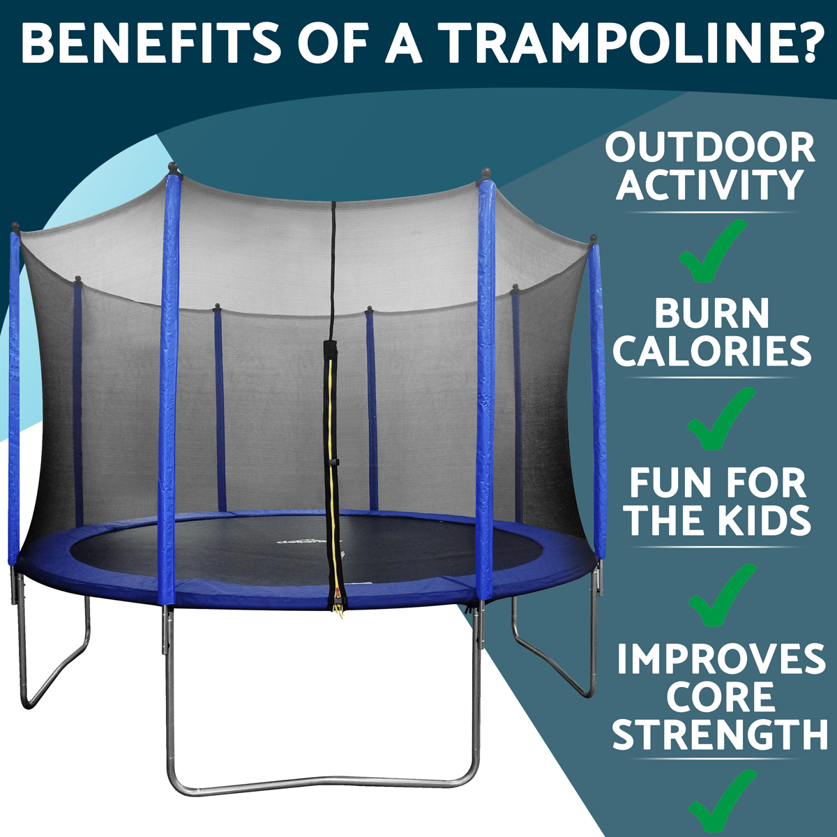 Heavy-Duty Outdoor Trampoline with Safety Enclosure Net 12ft DL69