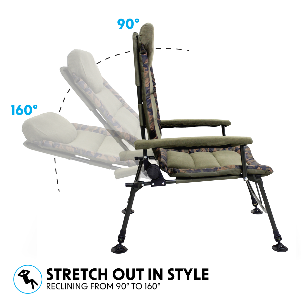 Portable Reclining Chair with Armrests DL73