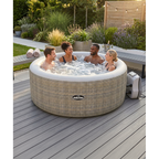 4-6 Person Inflatable Hot Tub/Spa with Smart Pump - Rattan Effect DL91