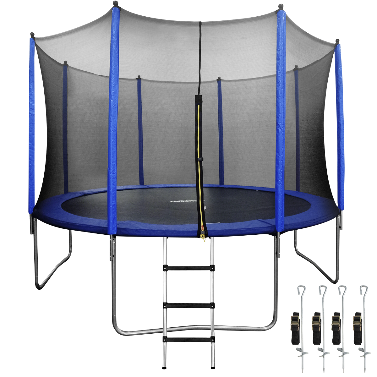 Heavy-Duty Outdoor Trampoline with Safety Enclosure Net, Anchors & Ladder 12ft DL95
