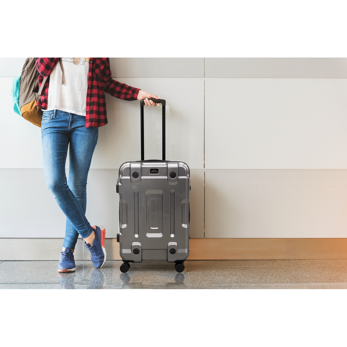 Lightweight ABS Luggage Set 3pc - Silver DL9