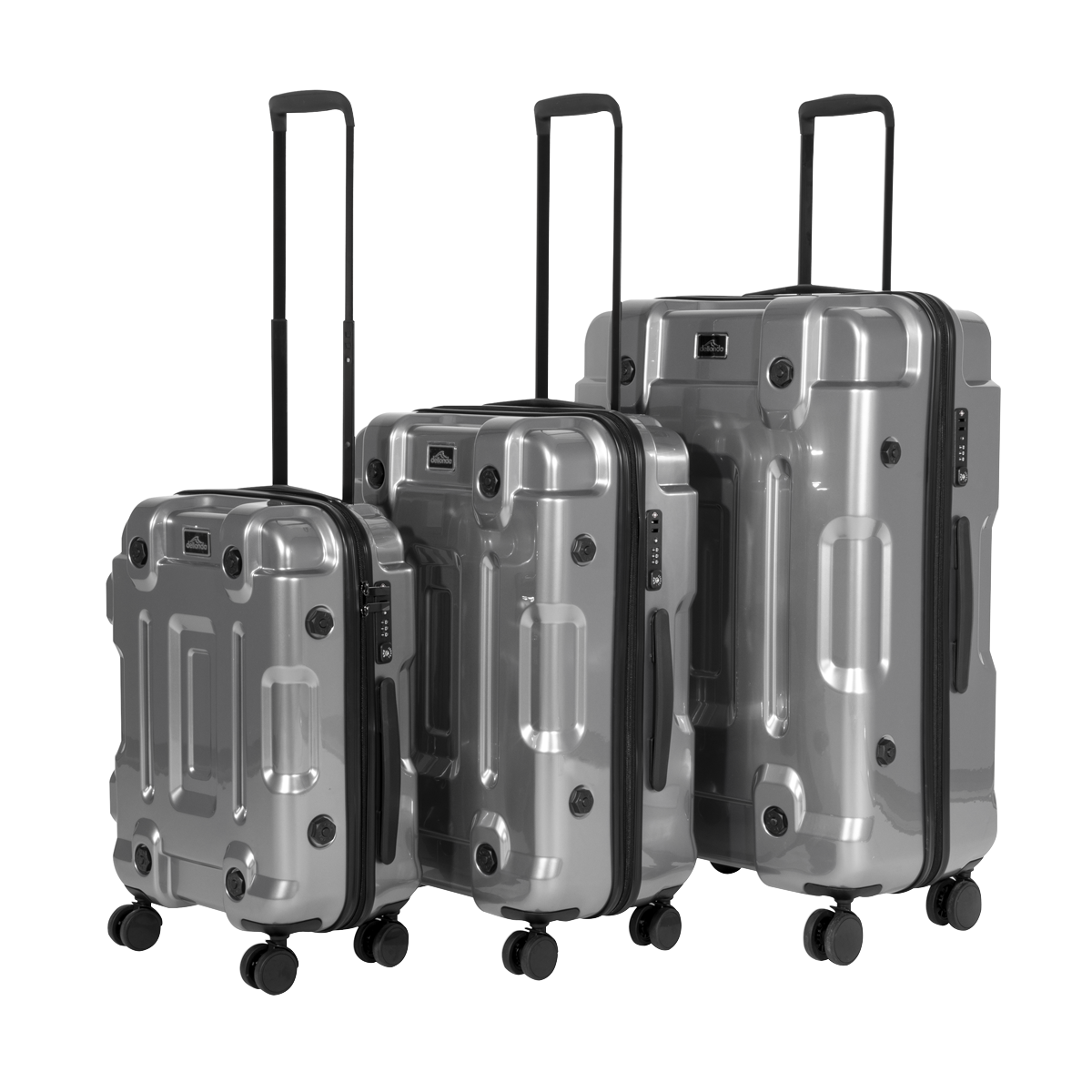 Lightweight ABS Luggage Set 3pc - Silver DL9