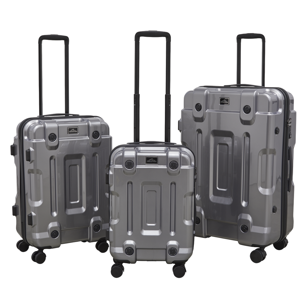 Lightweight ABS Luggage Set 3pc - Silver DL9
